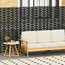 Metal Privacy Screen 72 x 48 Inch Freestanding Fence Panel Indoor Outdoor-Black by DirectDeals