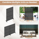 Metal Privacy Screen 72 x 48 Inch Freestanding Fence Panel Indoor Outdoor-Black by DirectDeals