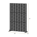Metal Privacy Screen 72 x 48 Inch Freestanding Fence Panel Indoor Outdoor-Black by DirectDeals