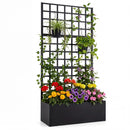 Metal Raised Garden Bed with Trellis and Drainage Holes for Climbing Plants by DirectDeals