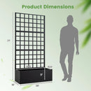 Metal Raised Garden Bed with Trellis and Drainage Holes for Climbing Plants by DirectDeals