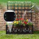 Metal Raised Garden Bed with Trellis and Drainage Holes for Climbing Plants by DirectDeals