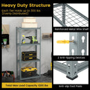 4-Tier Metal Shelving Unit with Anti-slip Foot Pad and Anti-tipping Device by DirectDeals