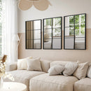 3-Layered Decorative Wall Mirror with Metal Frame for Dining Living Room-Black by LJGDeals