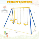 Metal Swing Set for Backyard with 2 Swing Seats and 2 Glider Seats-Blue by LJGDeals