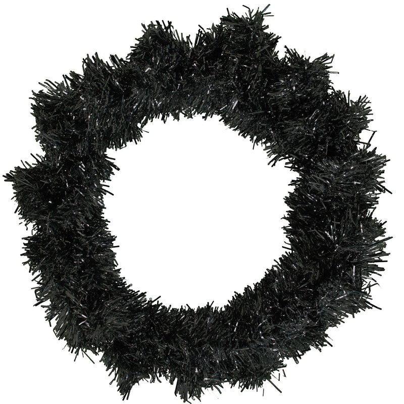 Black Tinsel Christmas Wreaths