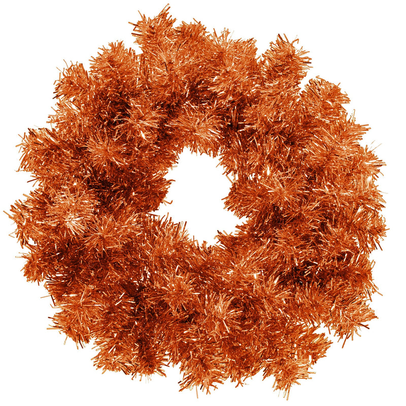 Orange Tinsel Halloween Wreaths