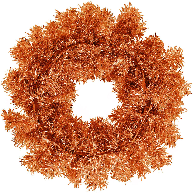 Orange Tinsel Halloween Wreaths