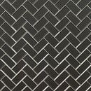 MSI Metallic Gray Bevel Herringbone Glass Mosaic Tile 11.08"x13.86"