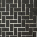MSI Metallic Gray Bevel Herringbone Glass Mosaic Tile 11.08"x13.86"