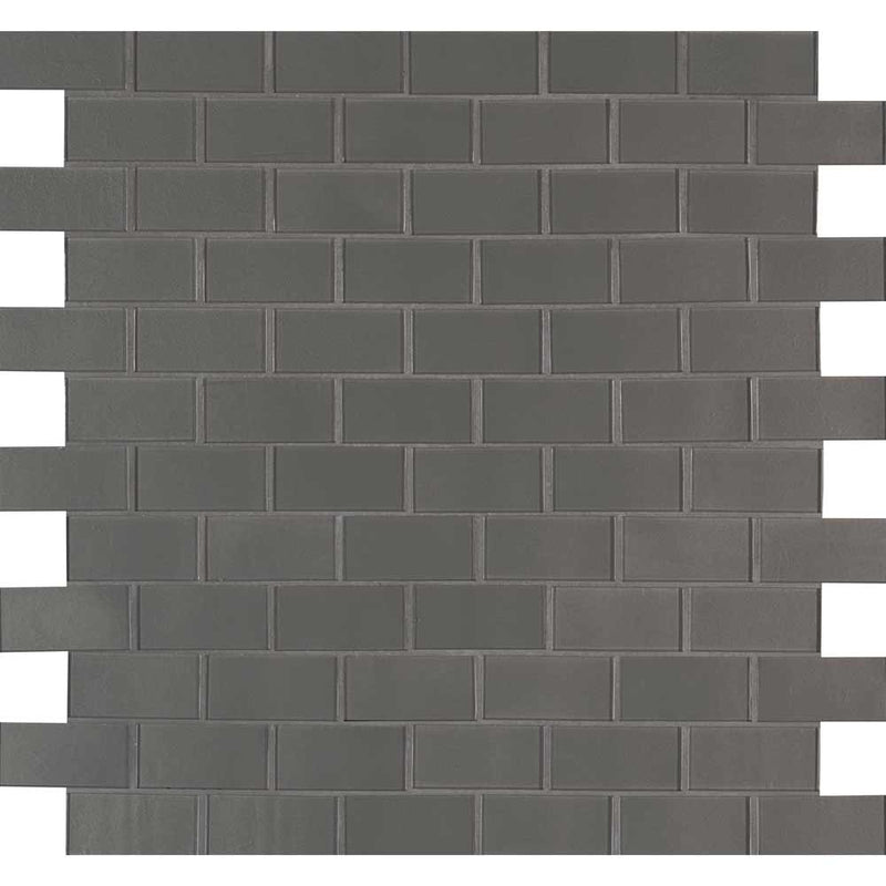 MSI Metallic Gray Subway Glass Mosaic Tile 11.75"x11.88"