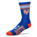 New York Mets Men's 4 Stripe Deuce Socks by Dynasty Sports & Framing