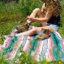Coral & Sea Green Falsa Yoga Blanket