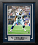 Micah Parsons in Action Dallas Cowboys 8" x 10" Framed Football Photo by Dynasty Sports & Framing