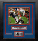 Michael Strahan Sacks Brady Super Bowl XLII NY Giants 8x10 Framed Photo with Engraved Autograph by Dynasty Sports & Framing