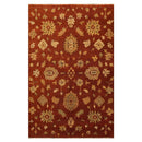 6' x 9' Hand Knotted Wool Botanical Traditional Oriental Area Rug Burnt Orange