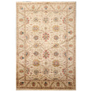 5'11" x 8'9" Hand Knotted 100% Wool Traditional Agra Oriental Area Rug Beige