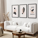 Mid-Century Modern Print Set: Beige & Black Abstract Art by Wall Art Set