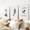 Mid-Century Modern Print Set: Beige & Black Abstract Art by Wall Art Set