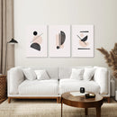 Mid-Century Modern Print Set: Beige & Black Abstract Art by Wall Art Set