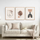 Boho Abstract Art Set of 3 - Modern Poster Bundle by Wall Art Set