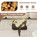 Triangle Coffee Table with Tempered Glass Top and Adjustable Rubber Wood Base by LJGDeals
