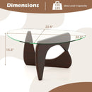 Triangle Coffee Table with Tempered Glass Top and Adjustable Rubber Wood Base by LJGDeals