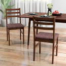 Set of 2 Mid-Century Wooden Dining Chairs-Espresso by LJGDeals