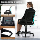 Mid-Back Mesh Office Chair Ergonomic Computer Chair with Lumbar Support-Black by LJGDeals