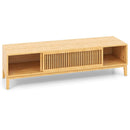 Bamboo TV Stand for TVs up to 65 Inches with Sliding Slatted Doors-Natural by LJGDeals