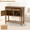Mid-Century Console Table Wood Coffee Bar Buffet Sideboard with 2 Drawers-Walnut by LJGDeals
