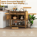 Mid-Century Console Table Wood Coffee Bar Buffet Sideboard with 2 Drawers-Walnut by LJGDeals