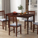 48 Inches Mid Century Dining Table for 4 with Rubber Wood Legs-Brown by LJGDeals
