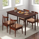 48 Inches Mid Century Dining Table for 4 with Rubber Wood Legs-Brown by LJGDeals