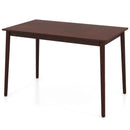 48 Inches Mid Century Dining Table for 4 with Rubber Wood Legs-Brown by LJGDeals