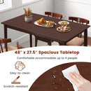 48 Inches Mid Century Dining Table for 4 with Rubber Wood Legs-Brown by DirectDeals