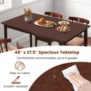 48 Inches Mid Century Dining Table for 4 with Rubber Wood Legs-Brown by LJGDeals