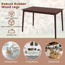 48 Inches Mid Century Dining Table for 4 with Rubber Wood Legs-Brown by LJGDeals