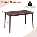 48 Inches Mid Century Dining Table for 4 with Rubber Wood Legs-Brown by LJGDeals