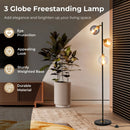 Mid Century Floor Lamp with 3 Glass Globe Lampshades and Weighted Base by LJGDeals