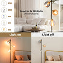Mid Century Floor Lamp with 3 Glass Globe Lampshades and Weighted Base by LJGDeals