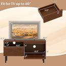 Mid Century Fluted TV Stand for 40 Inch TV Modern Entertainment Center with Open Compartment-Walnut by LJGDeals