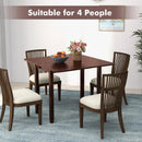 Mid Century Folding Dining Table for 4 People Extendable Kitchen Table with Hidden Storage-Brown by LJGDeals