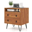 Mid Century Modern 2-Drawer Nightstand with Storage Compartment-Walnut by LJGDeals