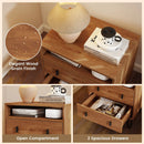 Mid Century Modern 2-Drawer Nightstand with Storage Compartment-Walnut by LJGDeals