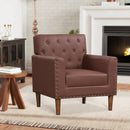Mid Century Modern Accent Chair with Button Tufted Decoration and Rivets by LJGDeals