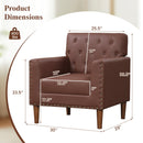 Mid Century Modern Accent Chair with Button Tufted Decoration and Rivets