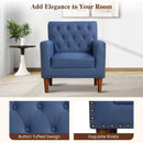 Mid Century Modern Accent Chair with Button Tufted Decoration and Rivets by LJGDeals