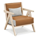 Mid-Century Modern Accent Chair Artificial Leather Sofa Chair with Rubber Wood Frame by DirectDeals