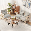 Mid-Century Modern Accent Chair Artificial Leather Sofa Chair with Rubber Wood Frame by DirectDeals